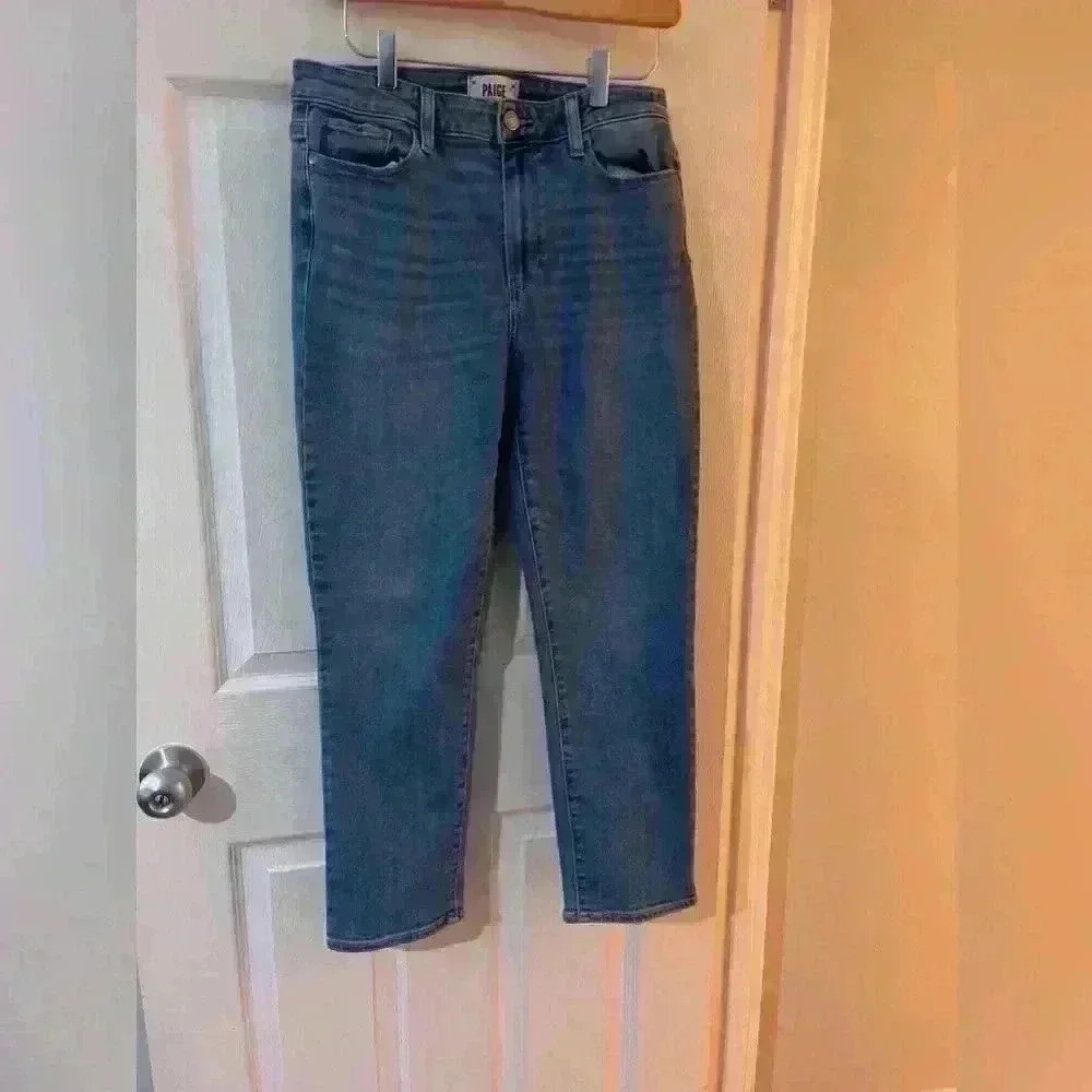Paige Hoxton  slim crop womens size 30 straight leg medium wash denim jeans
